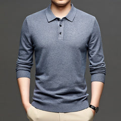 Men's Lapel Knit Pullover Sweater