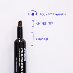 Black Chisel Tip Desk Style Permanent Markers (3/Pack)